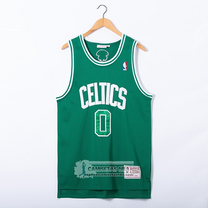 Camiseta Boston Celtics Jayson Tatum NO 0 Snakeskin Hardwood Classics 2021 Verde